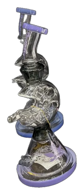 aLeaf Klein recycler rig in smoked glass with lavender accents