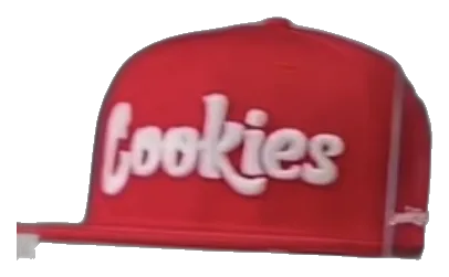 Red Cookies snapback hat with embroidered logo