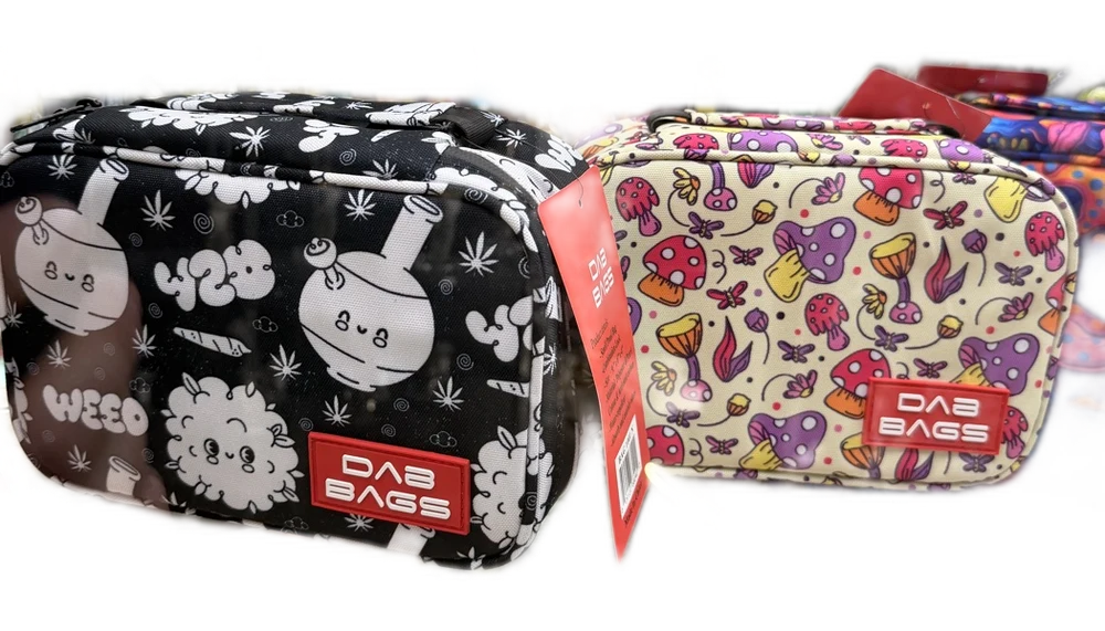 Dab Bags padded travel cases in two prints