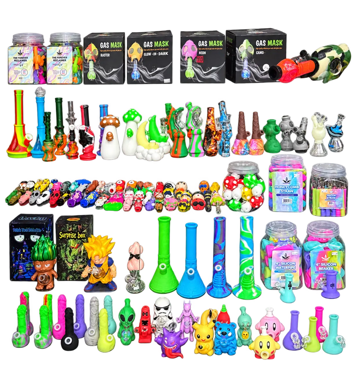 A wide selection of colorful glass