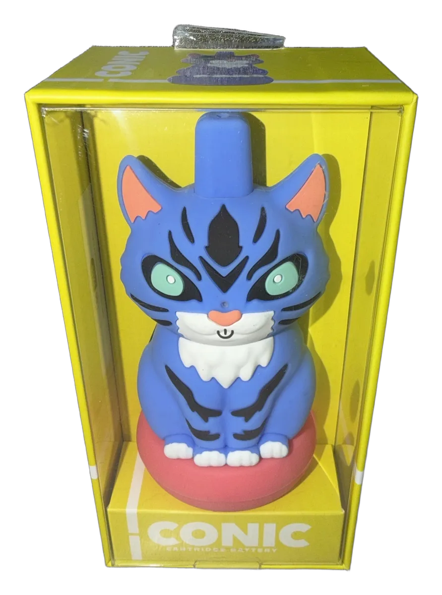 iConic blue tiger cat cartridge battery figure in yellow display box